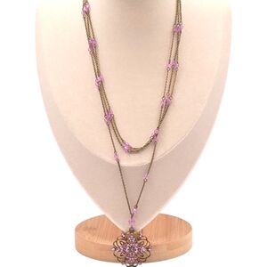 Premier Designs Vintage Style Purple Beaded Necklace